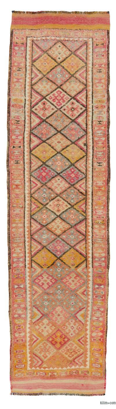 Multicolor Alfombra Vintage de pasillo - 90 cm x 330 cm