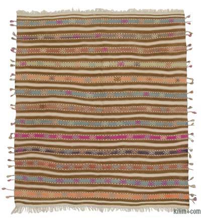striped kilim rug vintage turkish kilim rug oushak kilim rug boho kilim rug  5.8 x 7.7 ft rustic decor bohemian kilim rug wool rug Cod2396