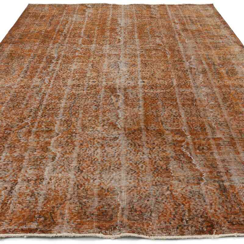 Brown Over-dyed Turkish Vintage Rug - 6' 3" x 9' 10" (75 in. x 118 in.) - K0043998