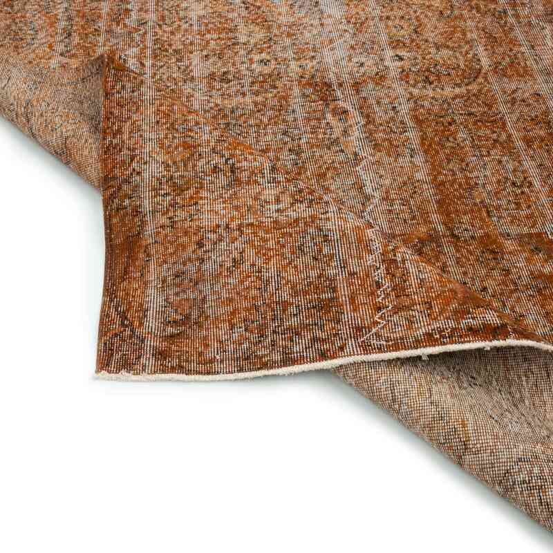 Brown Over-dyed Turkish Vintage Rug - 6' 3" x 9' 10" (75 in. x 118 in.) - K0043998
