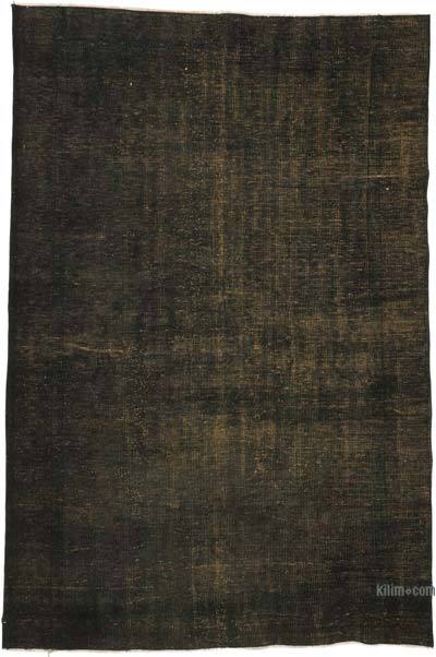 Kahverengi, Siyah Boyalı El Dokuma Vintage Halı - 168 cm x 250 cm