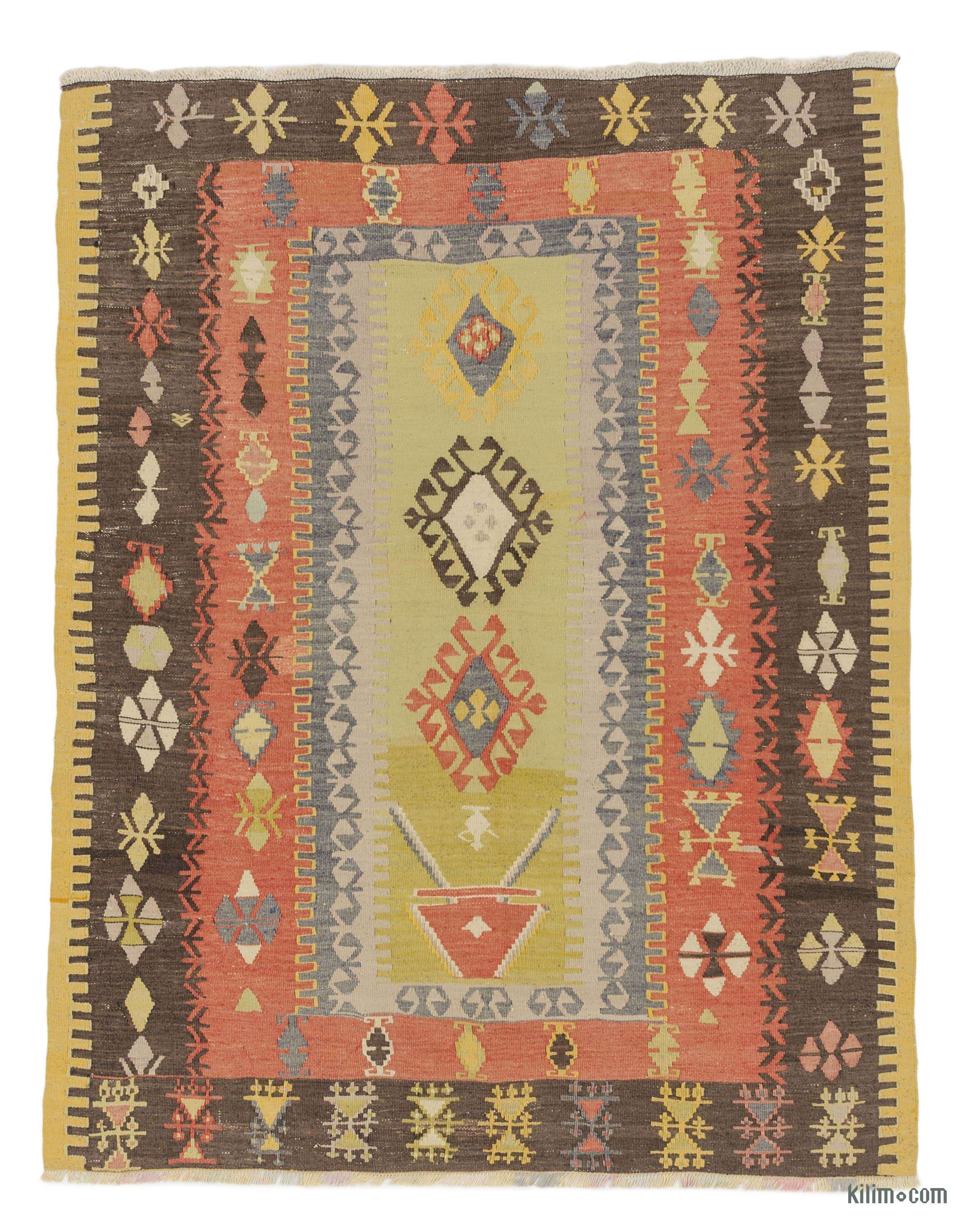 Multicolor Vintage Kayseri Kilim Rug - 4' 6