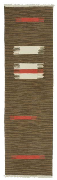 Marrón Nuevo Kilim Turco de Pasillo - 77 cm x 270 cm