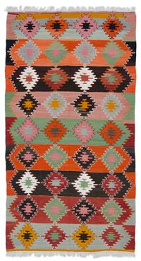 Multicolor Vintage Sivas Kilim Rug - 5' 11" x 10' 11" (71" x 131")