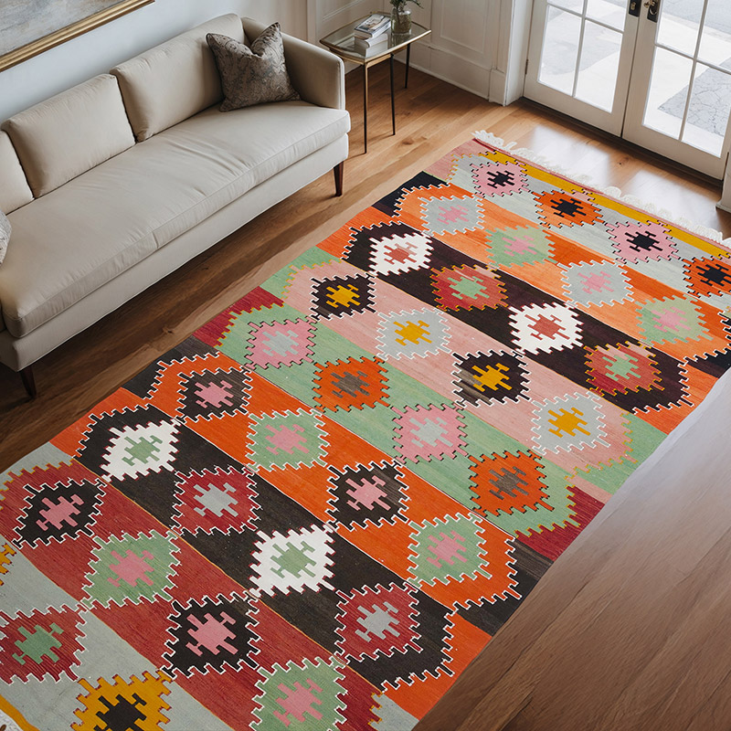 Çok Renkli Sivas Kilimi - 180 cm x 333 cm - K0044434