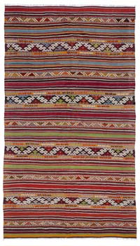 Multicolor Vintage Balikesir Kilim Rug - 6' 1" x 10' 6" (73" x 126")