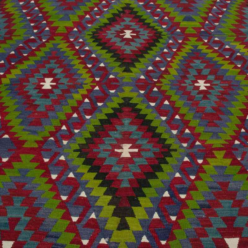 Multicolor Vintage Denizli Kilim Rug - 6' 6" x 9' 11" (78" x 119") - K0044486