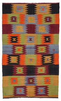 Çok Renkli Afyon Kilimi - 204 cm x 341 cm