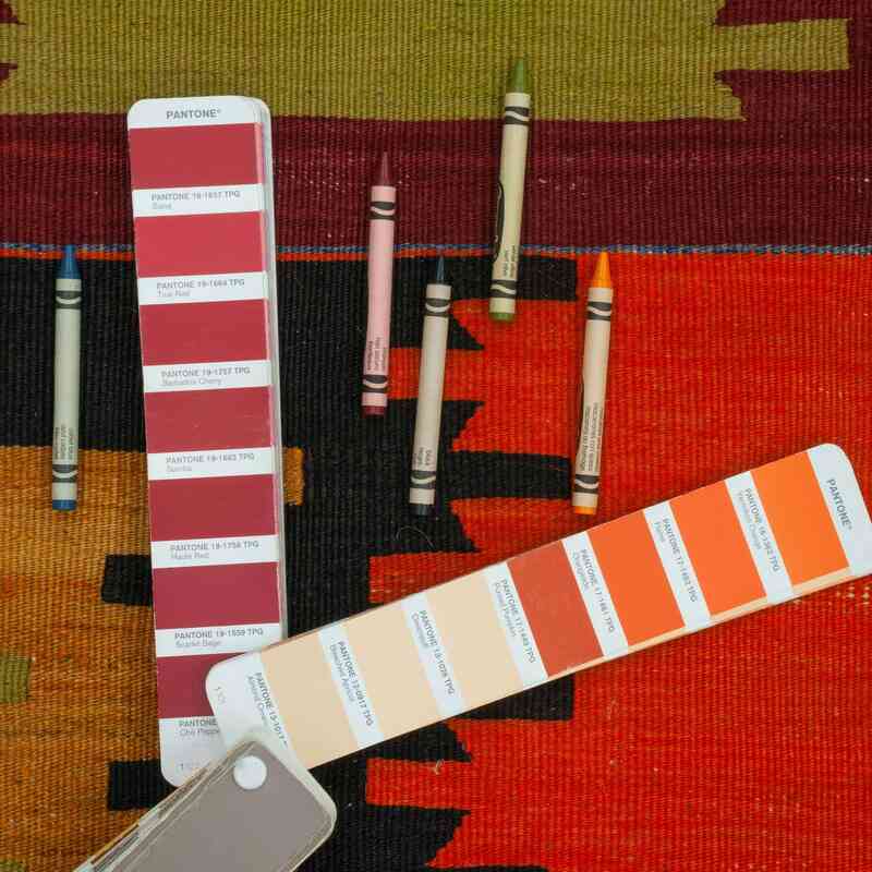 Multicolor Vintage Afyon Kilim Rug - 6' 8" x 11' 2" (80" x 134") - K0044500