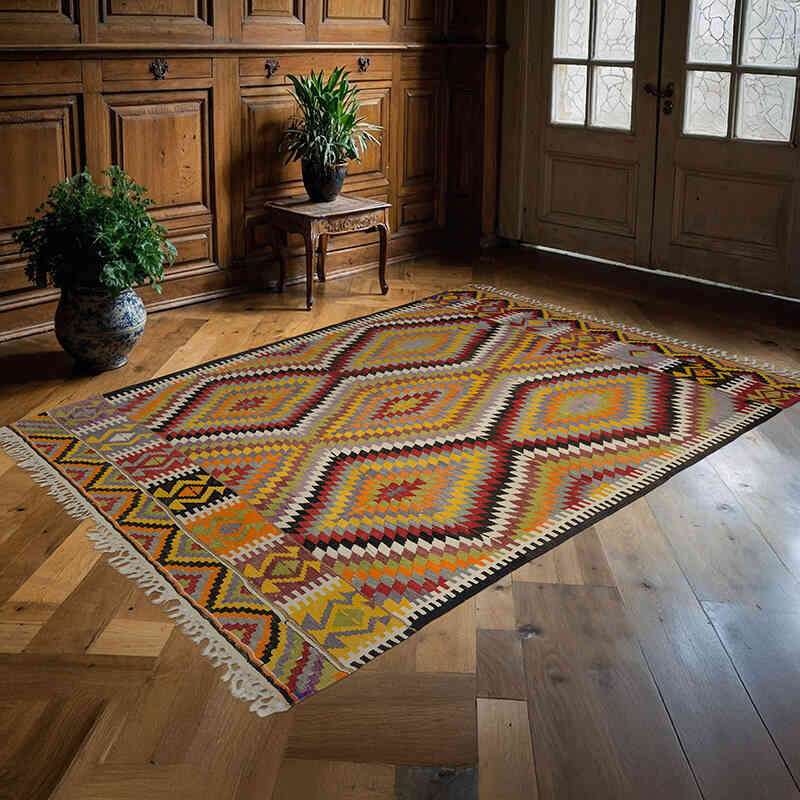 Multicolor Alfombra Vintage Antalya Kilim - 170 cm x 230 cm - K0044503