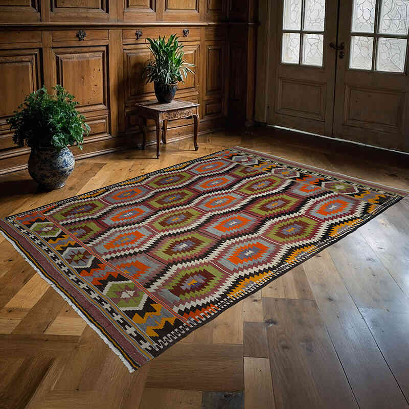Multicolor Alfombra Vintage Antalya Kilim - 169 cm x 252 cm - K0044504