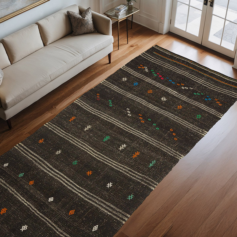 Marrón Alfombra Vintage Anatolian Kilim - 154 cm x 327 cm - K0044522