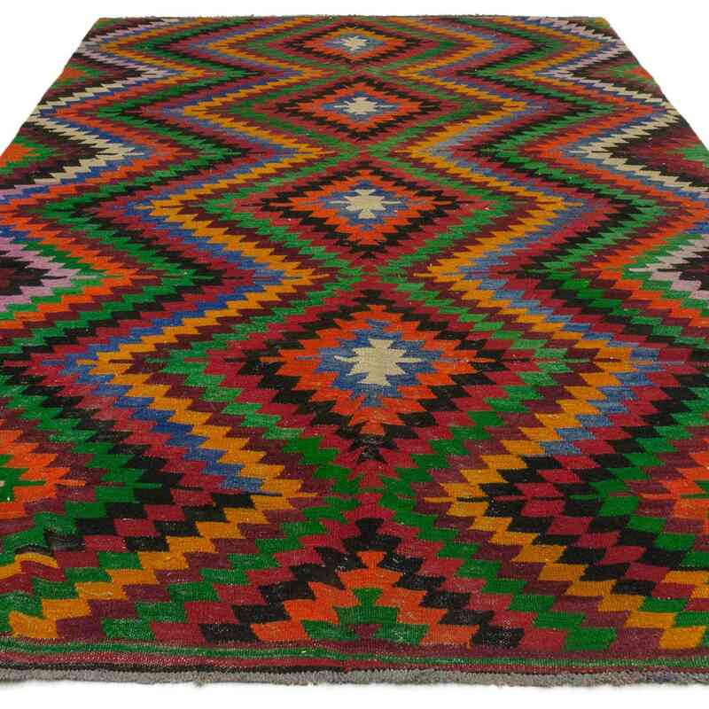 Multicolor Alfombra Vintage Denizli Kilim - 183 cm x 310 cm - K0044523