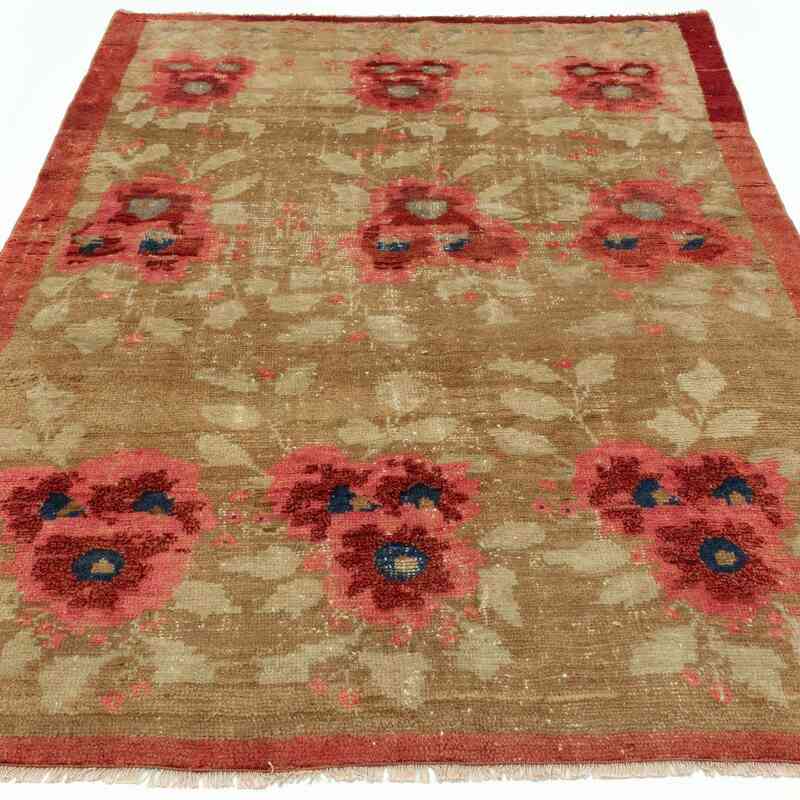 Vintage Turkish Hand-Knotted Rug - 4' 11" x 6' 6" (59 in. x 78 in.) - K0045248