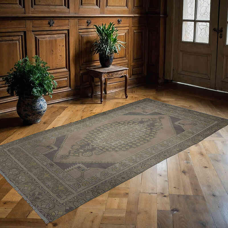 Vintage Turkish Hand-Knotted Rug - 4' 4" x 8' 3" (52" x 99") - K0045268