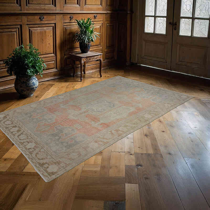 El Dokuma Vintage Halı - 127 cm x 221 cm - K0045273