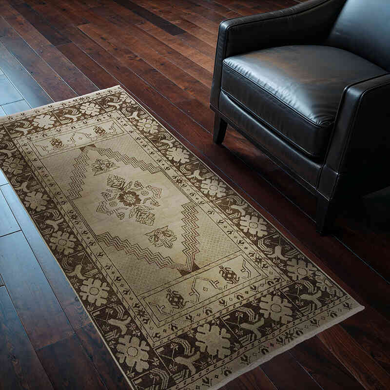 Alfombra Vintage Turca Anudada a Mano - 89 cm x 164 cm - K0045276