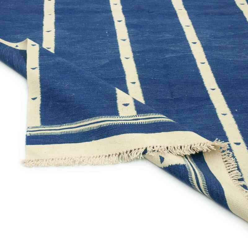 Azul Oscuro Nueva Alfombra Turca Kilim - K0045368