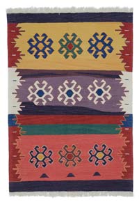 Çok Renkli Yeni Kök Boya El Dokuma Kilim - 125 cm x 179 cm