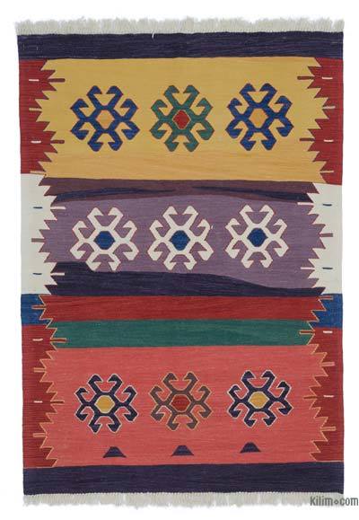 Çok Renkli Yeni Kök Boya El Dokuma Kilim - 125 cm x 179 cm