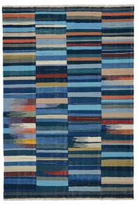 Blue, Multicolor New Handwoven Turkish Kilim Rug