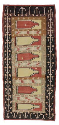 Multicolor Vintage Sivas Kilim Rug - 5' 6" x 11' 11" (66" x 143")