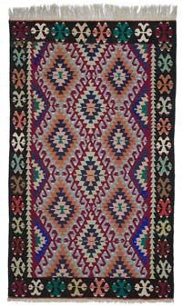 Multicolor Vintage Turkish Kilim Rug - 6' 10" x 11' 5" (82" x 137")