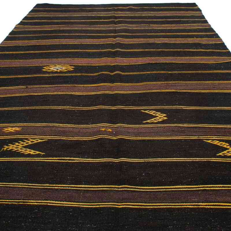 Brown Vintage Turkish Kilim Rug - 6' 8" x 12' 8" (80" x 152") - K0047078