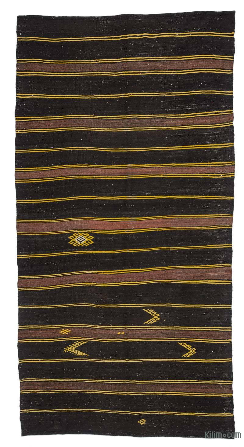 Brown Vintage Turkish Kilim Rug - 6' 8" x 12' 8" (80" x 152") - K0047078