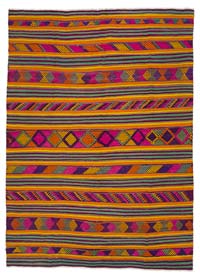 Multicolor Vintage Milas Kilim Rug - 6' 5" x 8' 11" (77" x 107")