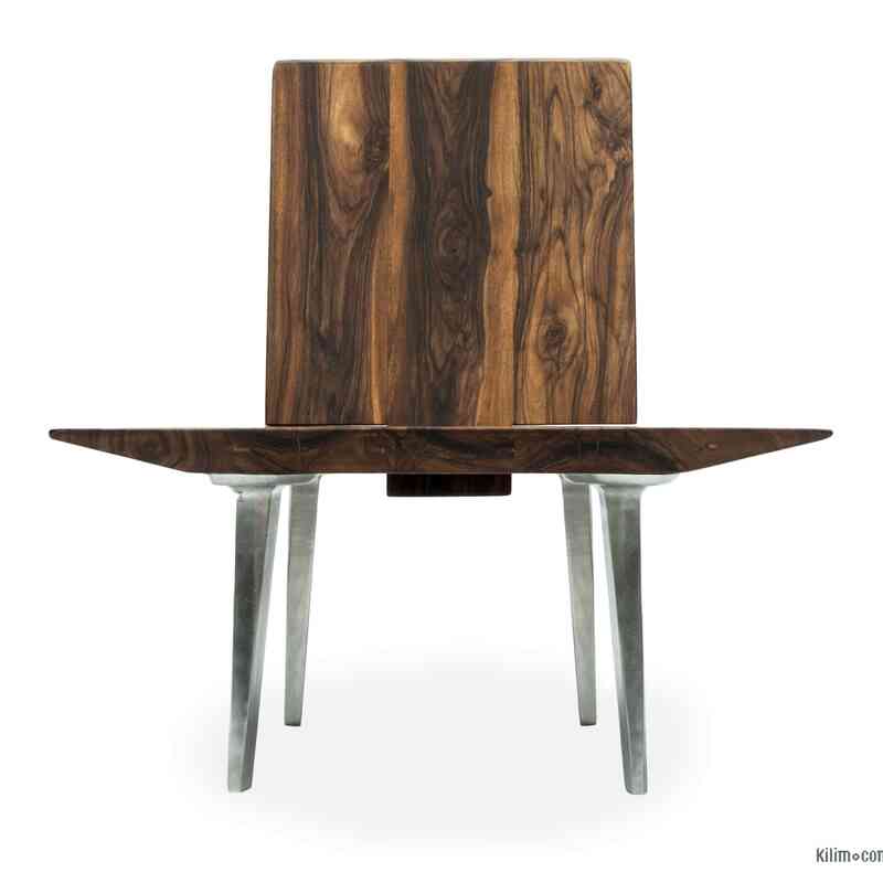 Unique Walnut Chair with Sand Cast Aluminium Legs - K0047134