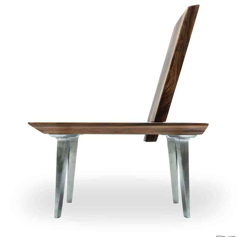 Unique Walnut Chair with Sand Cast Aluminium Legs - K0047134