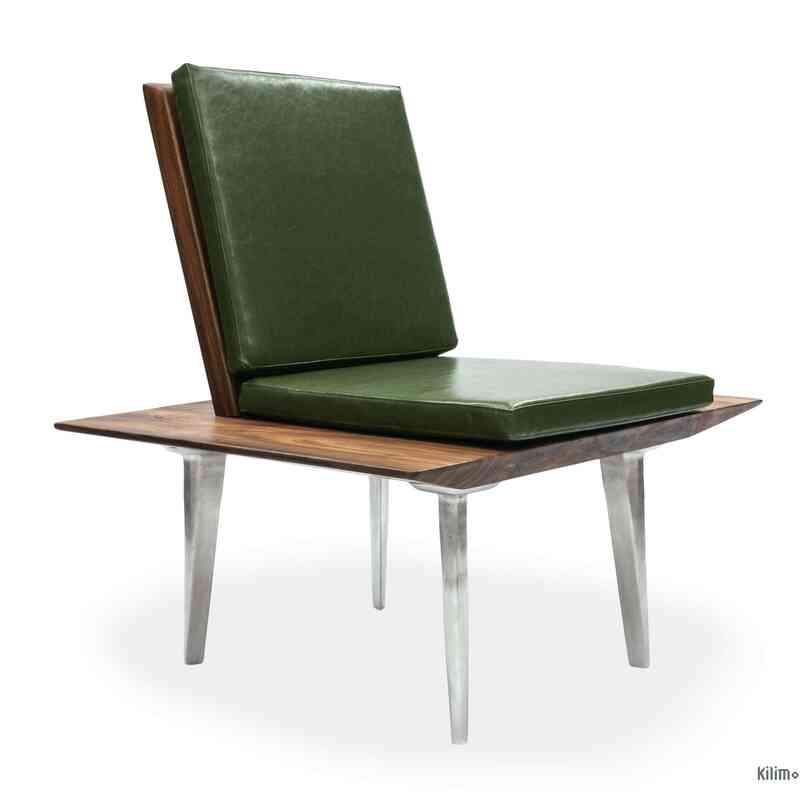 Unique Walnut Chair with Sand Cast Aluminium Legs - K0047134
