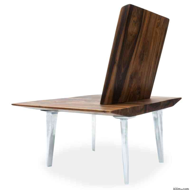 Unique Walnut Chair with Sand Cast Aluminium Legs - K0047135