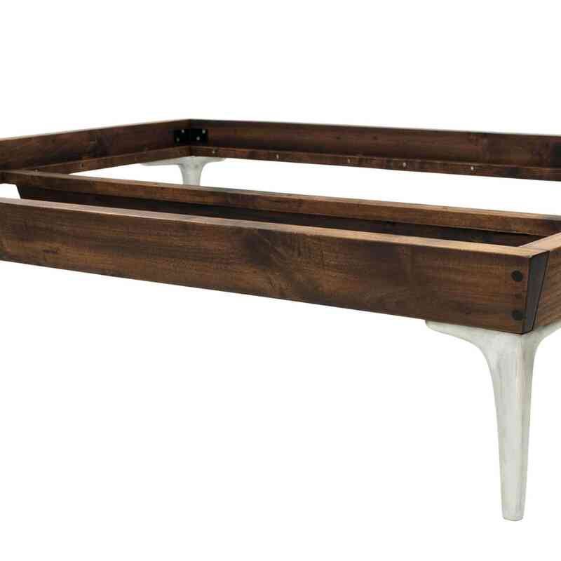 Walnut Bed Frame with Cast Aluminium Legs - K0047137