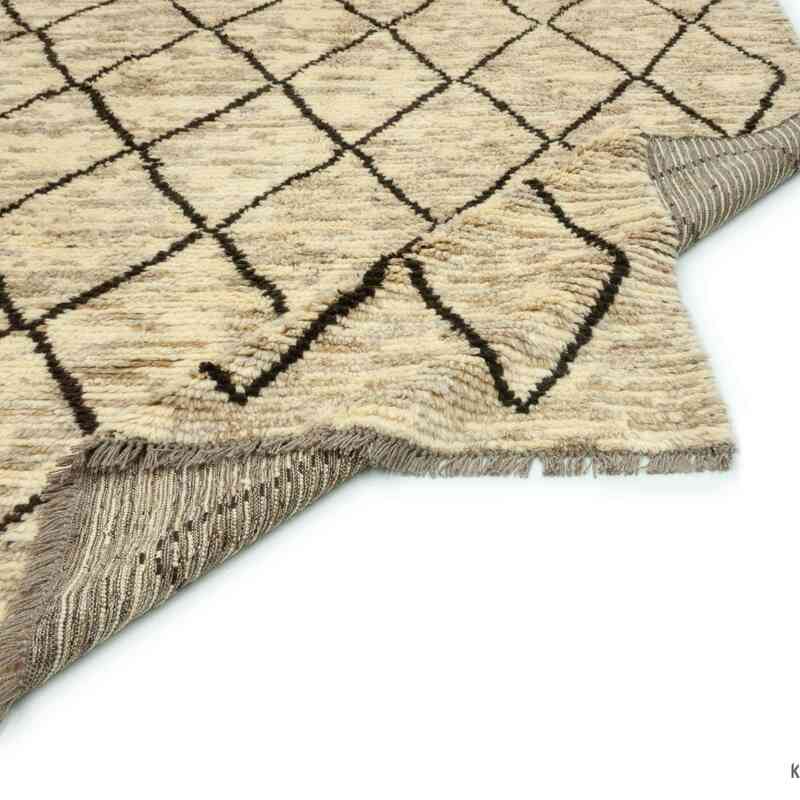 Beige New Moroccan Style Hand-Knotted Tulu Rug - 7' 9" x 10' 9" (93" x 129") - K0047144