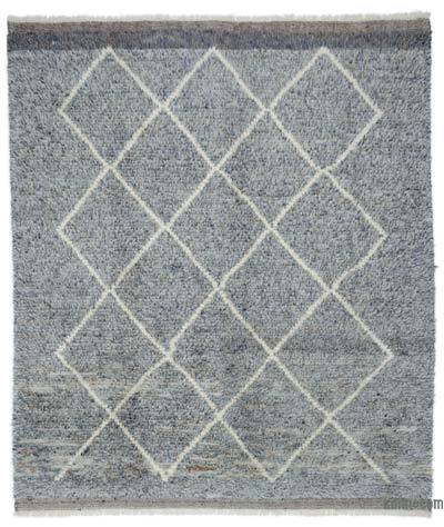 Açık Mavi Fas Stili El Dokuma Tülü - 288 cm x 338 cm