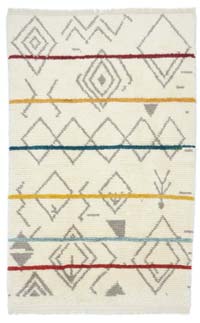 Bej Yeni Fas Stili El Dokuma Tulu - 193 cm x 310 cm