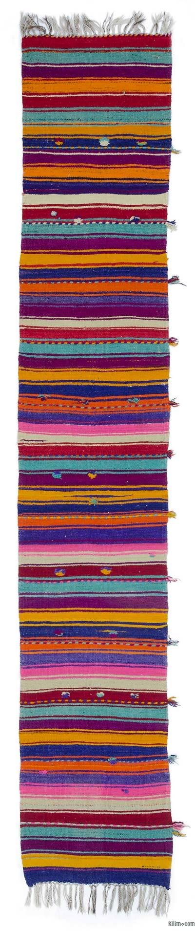 Çok Renkli Anadolu Yolluk Kilim - 74 cm x 411 cm