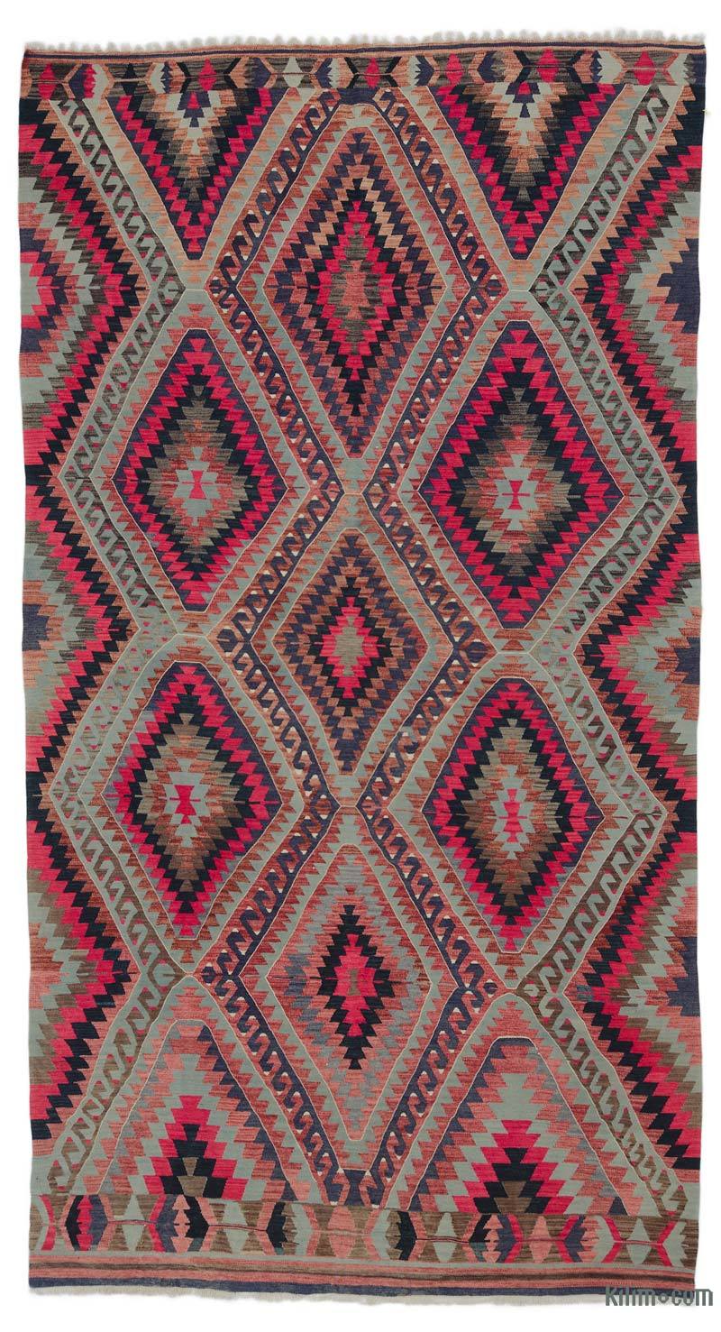 Multicolor Alfombra Vintage Afyon Kilim - 198 cm x 367 cm - K0047805