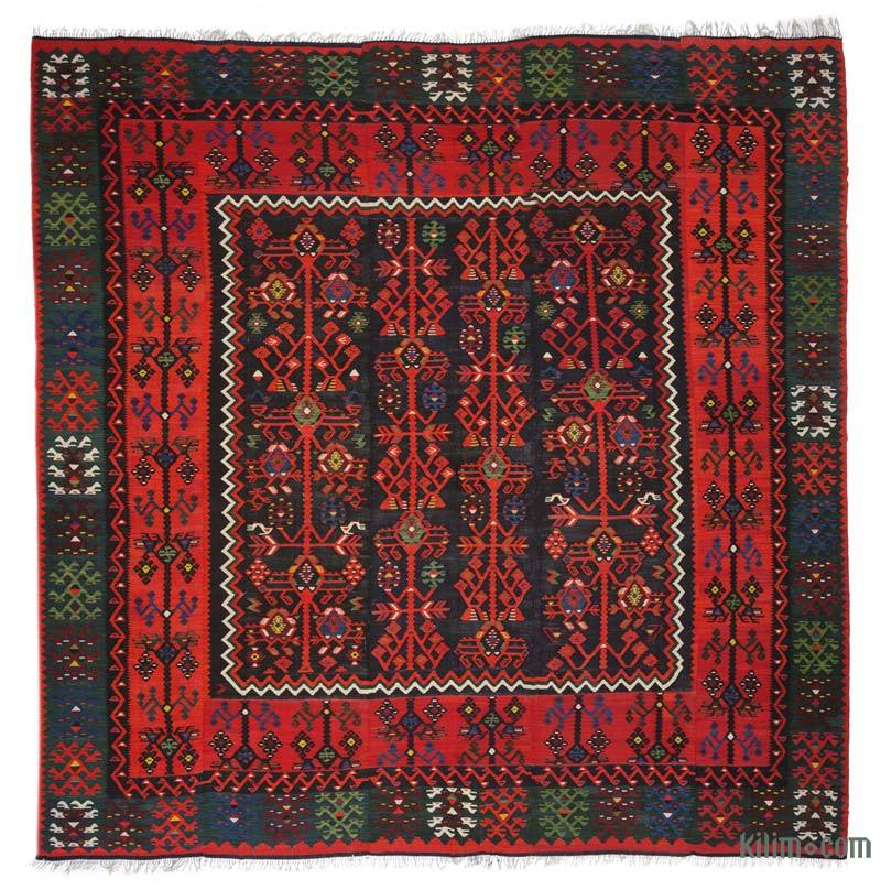 Multicolor Vintage Manastir Kilim Rug - 13' 1" x 13' 8" (157 in. x 164 in.) - K0047819