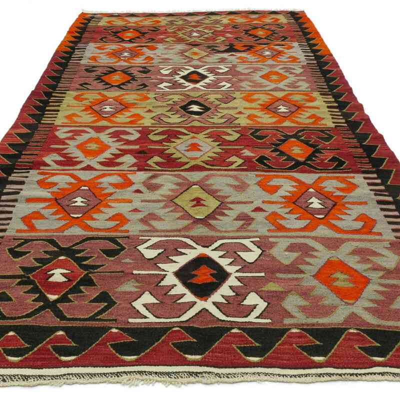 Multicolor Vintage Konya Kilim Rug - 5' 2" x 11' 6" (62" x 138") - K0047825