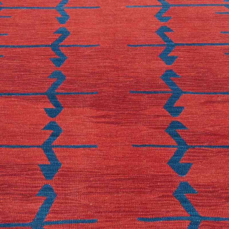 Kırmızı, Lacivert Yeni Kök Boya El Dokuma Kilim - 123 cm x 184 cm - K0047831