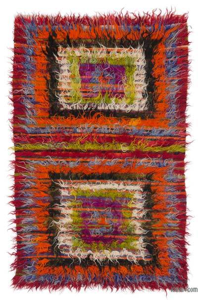 Multicolor Vintage Anatolian Tulu Rug