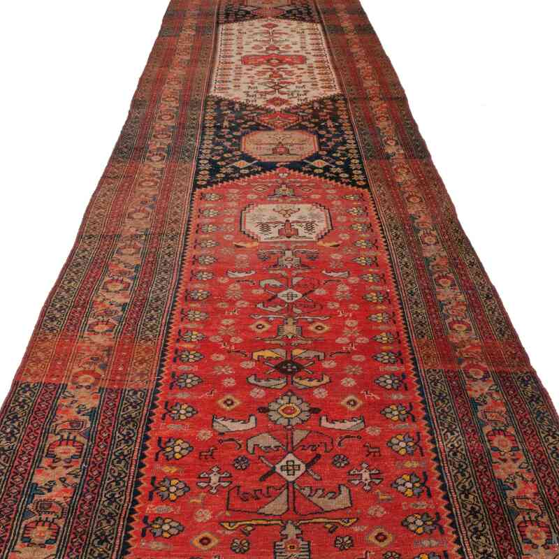 Multicolor Antique Anatolian Runner Rug - 4'  x 25' 7" (48 in. x 307 in.) - K0047869