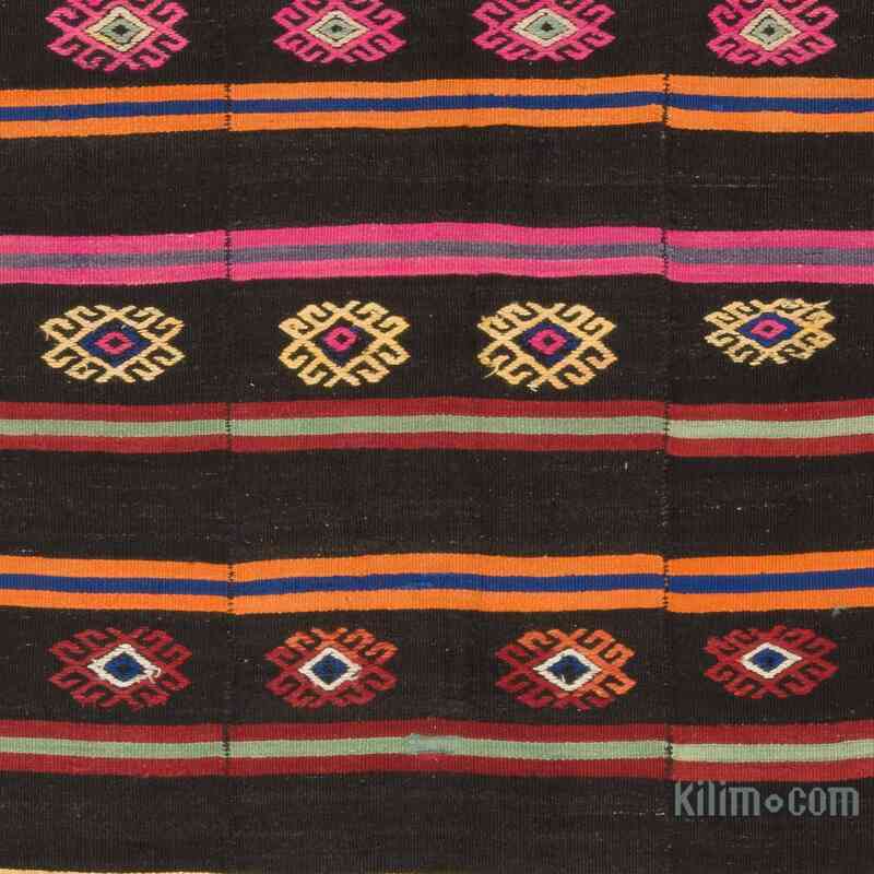 Kahverengi, Çok Renkli Vintage Anadolu Kilim - 190 cm x 378 cm - K0047880