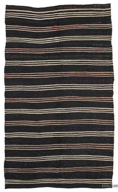 棕色复古安纳托利亚Kilim地毯- 6' 1
