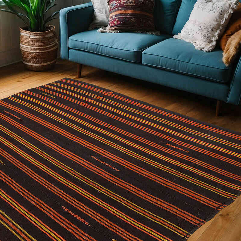 Vintage Anatolian Kilim Rug - 5' 10" x 7' 1" (70" x 85") - K0047968