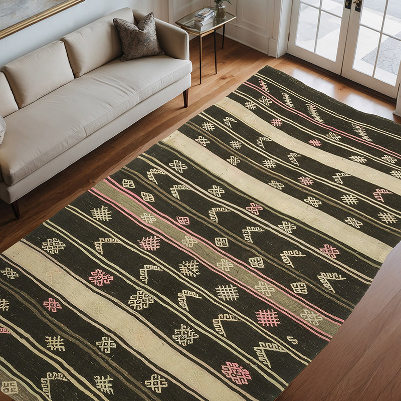 Alfombra Vintage Anatolian Kilim - 193 cm x 328 cm - K0047979
