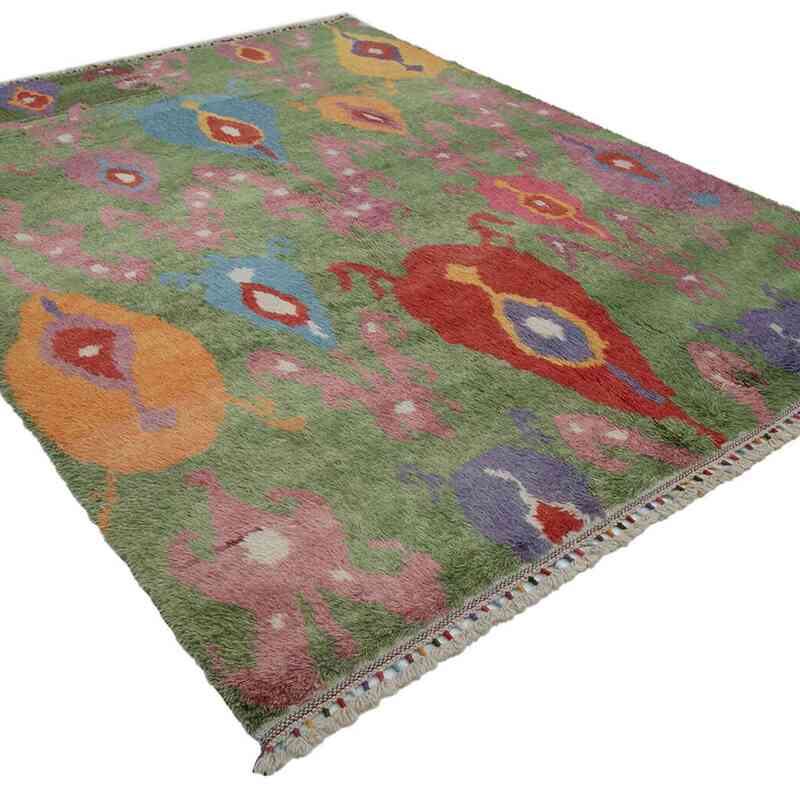 Çok Renkli Fas Stili El Dokuma Tülü - 232 cm x 311 cm - K0048044